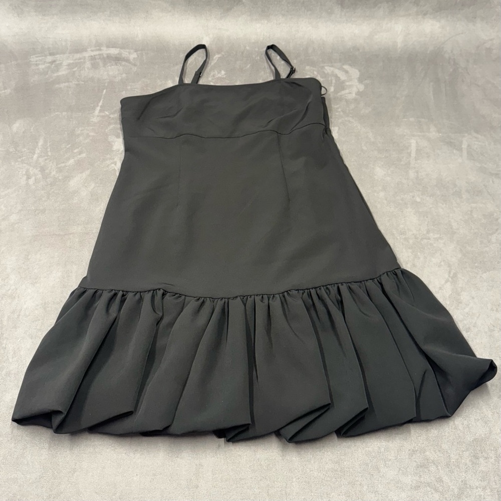 Chelsea 28 Romy Bubble Hem Minidress Black Ruffled Dress women’s size XL